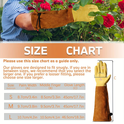 Professional Gardening Gloves: Thorn-proof, adjustable cuff, breathable leather, forearm protection. Ideal for gardening