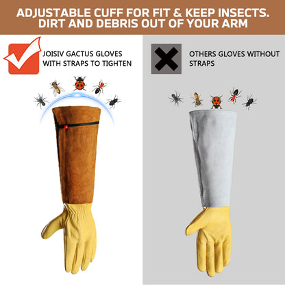 Professional Gardening Gloves: Thorn-proof, adjustable cuff, breathable leather, forearm protection. Ideal for gardening